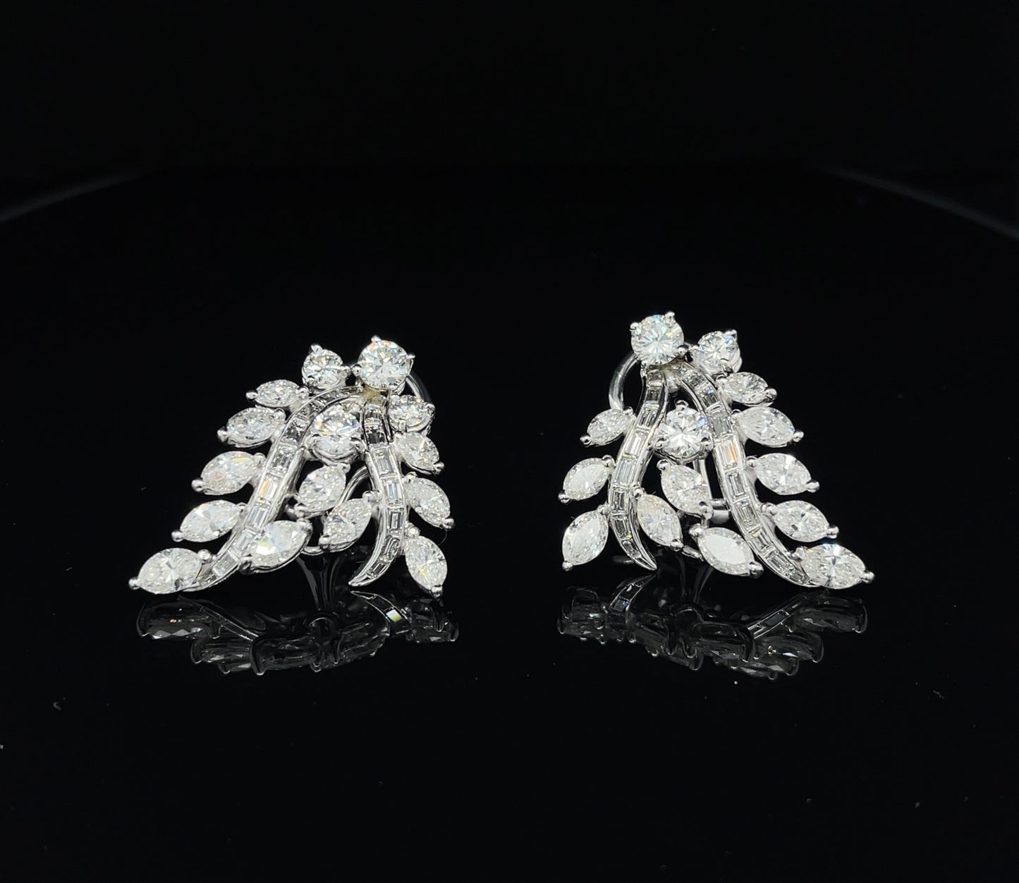 7.60ct Diamonds Platinum Floral Earrings