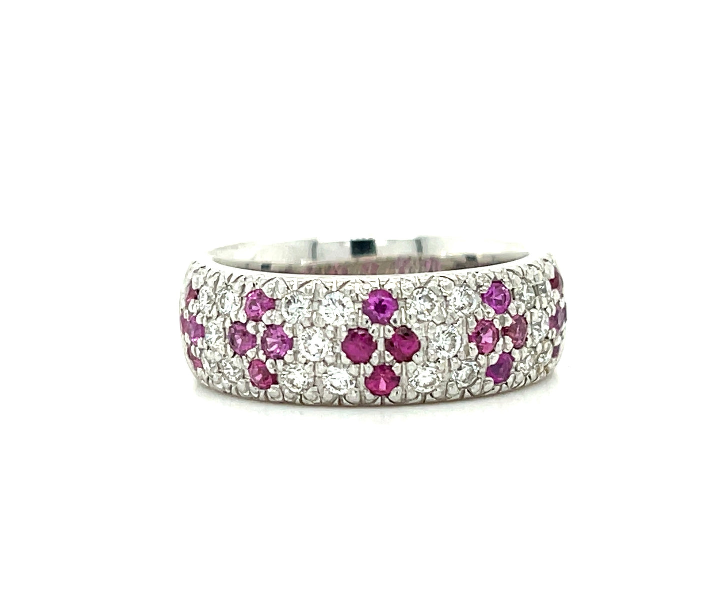 .65ct Diamond .75ct Pink Sapphire Platinum Band