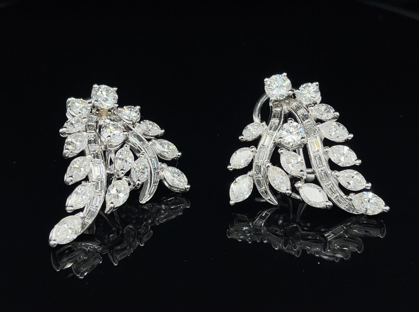 7.60ct Diamonds Platinum Floral Earrings