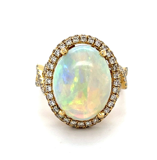 6.30ct Australian Opal 14KY Ring