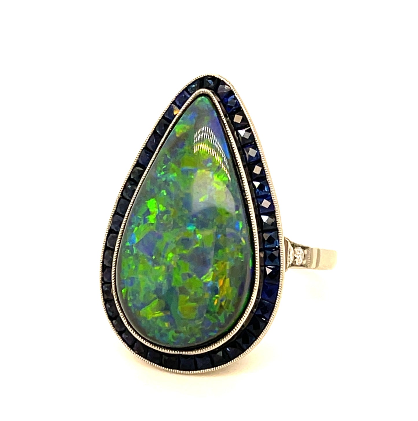 9.04ct Australian Opal & Sapphire Ring