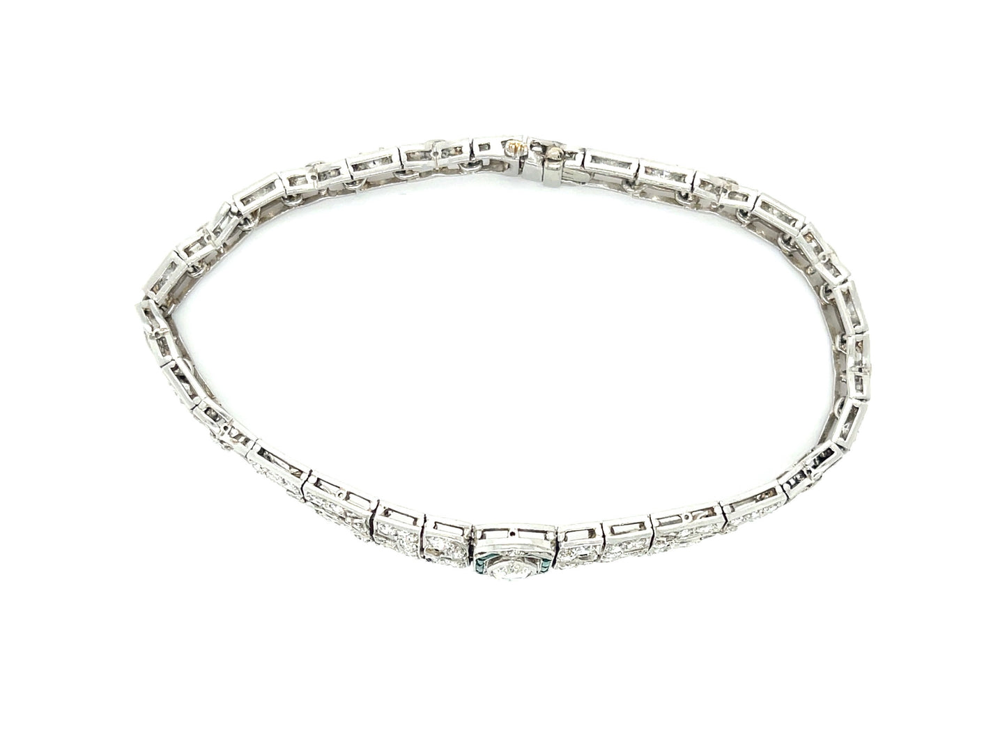 Art Deco 1.10ct Marquise Diamond 4.50ct Side Diamonds Platinum Antique Bracelet (Circa 1920s)