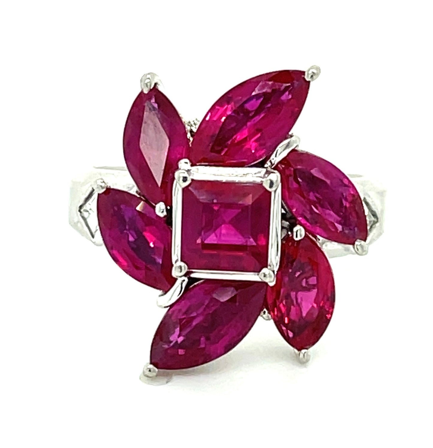 5.73ct Burma Ruby .15ct Diamond Platinum Ring 7 Size 10.41gr