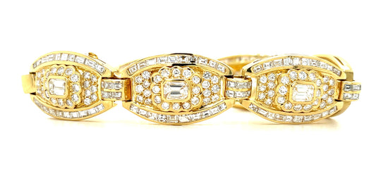 11.39ct Diamond 18KY Bracelet 6.50 Length 33.10gr