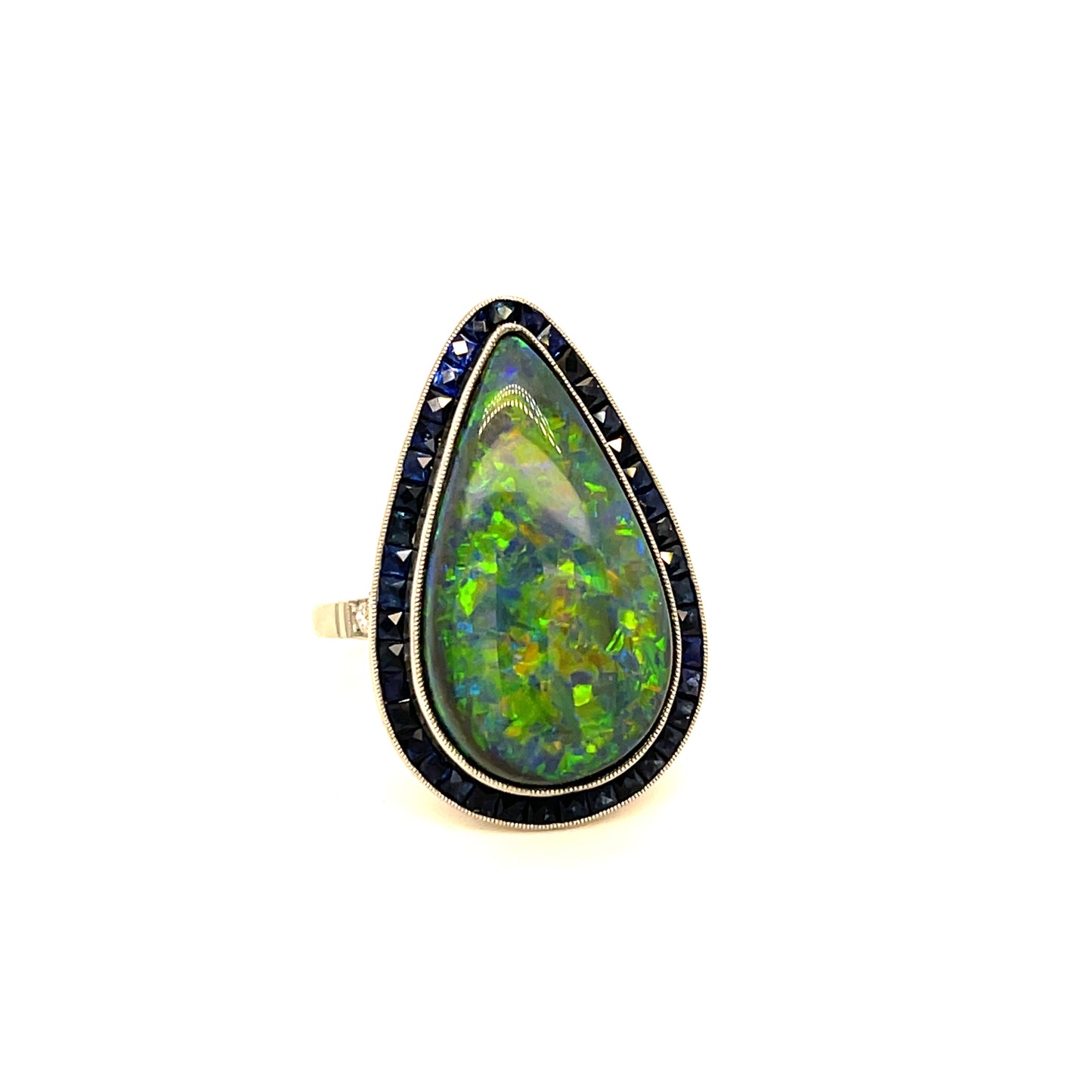 9.04ct Australian Opal & Sapphire Ring