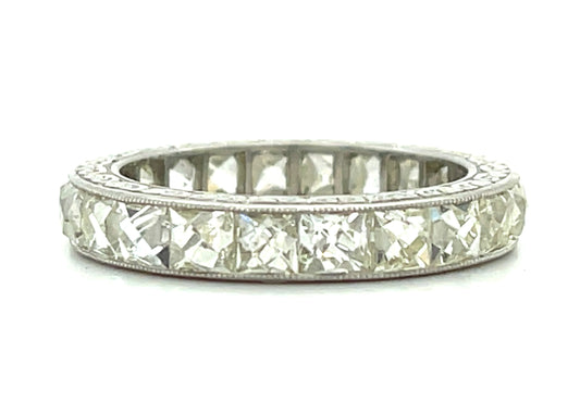 4.93ct Antique French Cut Diamond Platinum Band