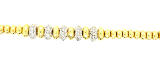 Retro 1.25ct Diamond 18K Two Tone Gold Vintage Bracelet (Circa 1940)