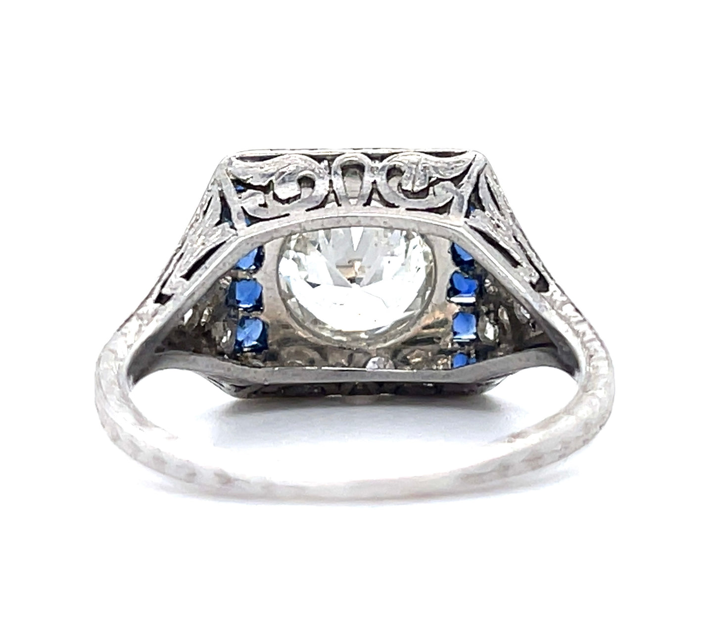 1.39ct I SI1 Old European Cut Diamond Art Deco Ring