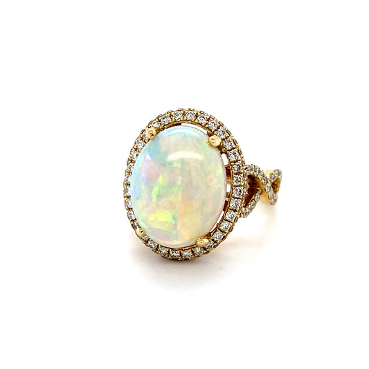 6.30ct Australian Opal 14KY Ring