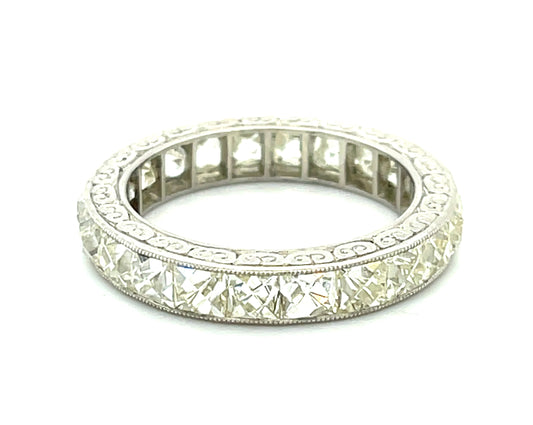 4.93ct Antique French Cut Diamond Platinum Band