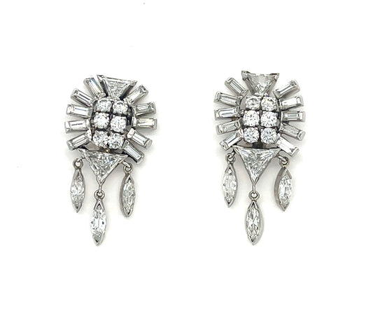 1950s Diamond Drop Earrings