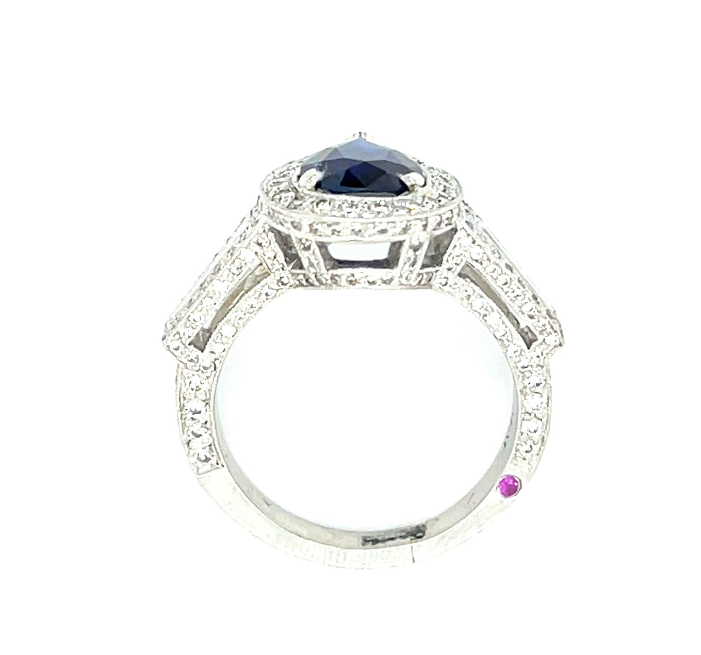 2.64ct Sapphire .78ct Diamond Platinum Ring