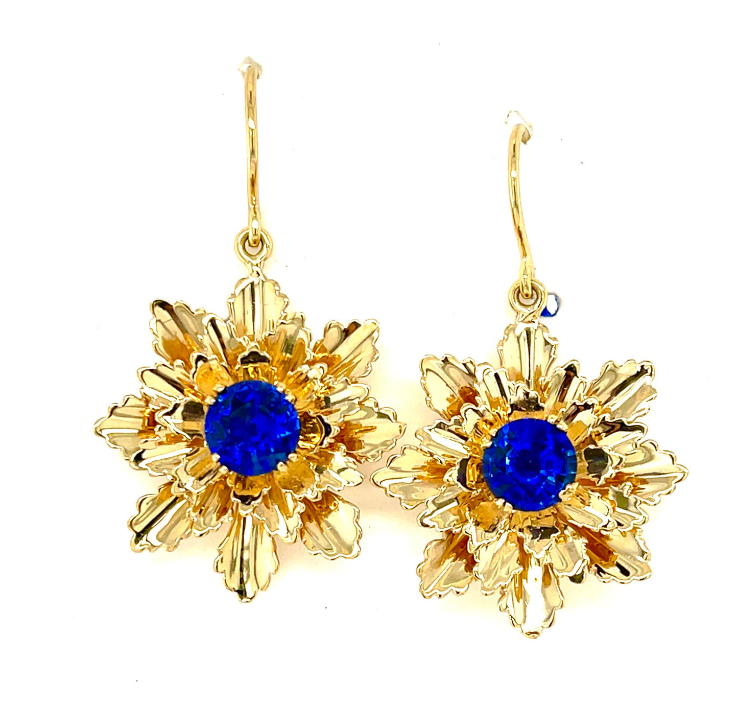 Tiffany & Co. Sapphire Flower Earrings 14KY